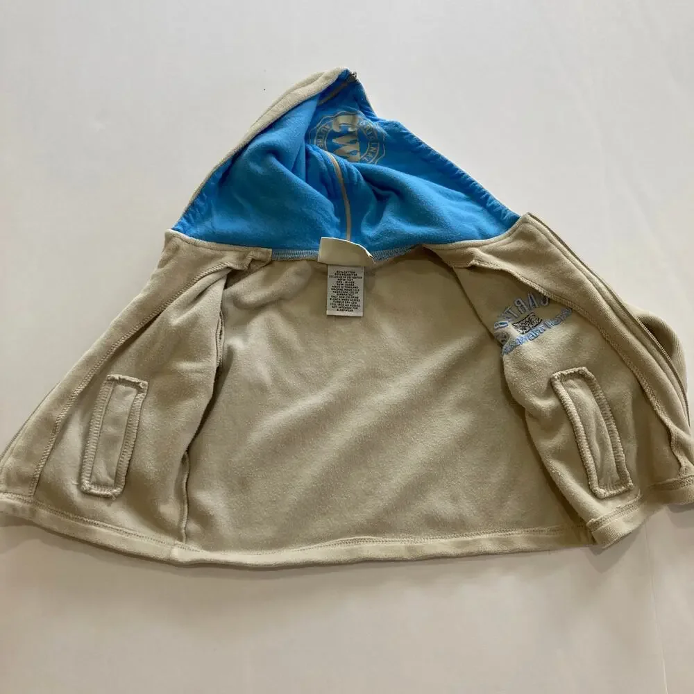 Vintage Y2K Carter's Toddlers 18 Month Velour Tracksuit Jacket Beige Tan